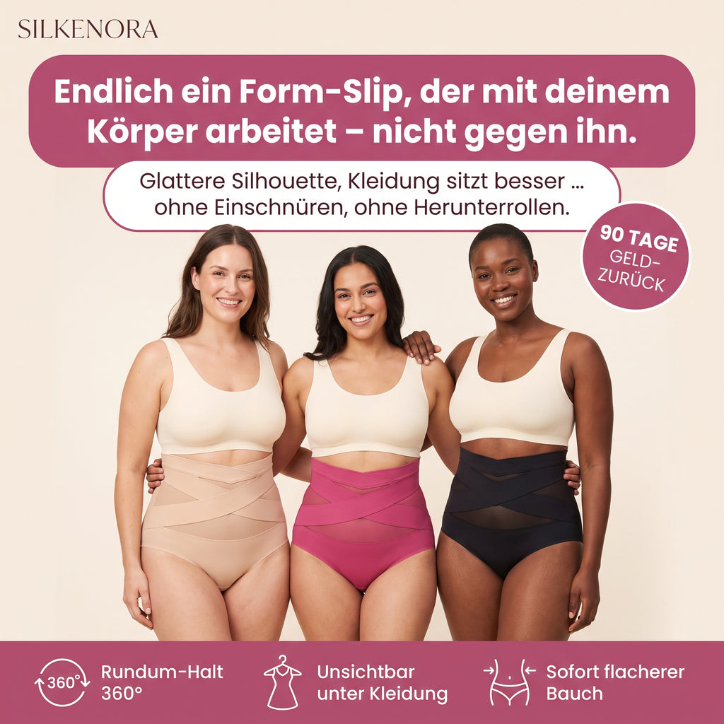 Silkenora Form-Slip 360° in Nude, Rosa und Schwarz